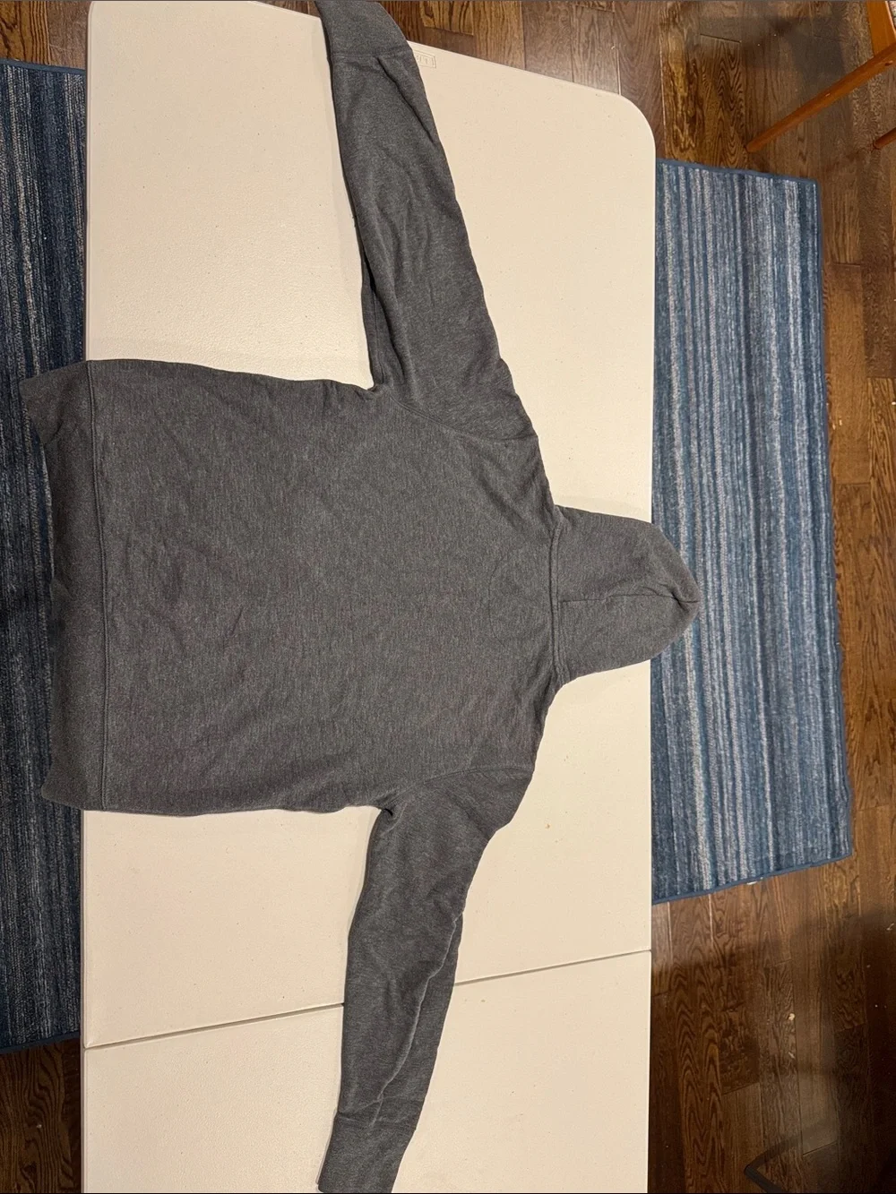 Muji Charcoal Gray Hoodie Sweatshirt with Drawstring